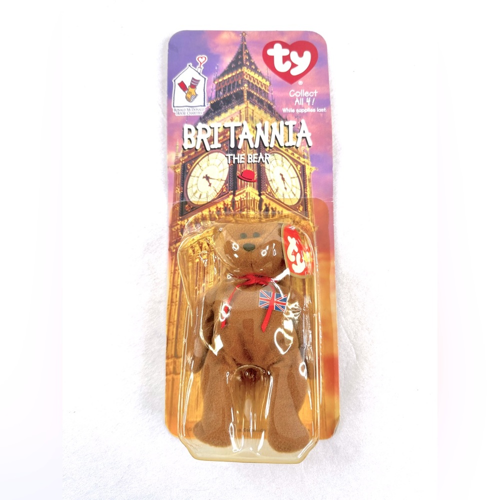 McDonalds TY Beanie Baby 1997 BRITANNIA THE BEAR Rare 2 Tag Errors 1993 OAKBROOK